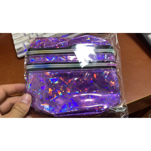 Holographic Rave Fanny Pack - Cangurera Holografica Morada