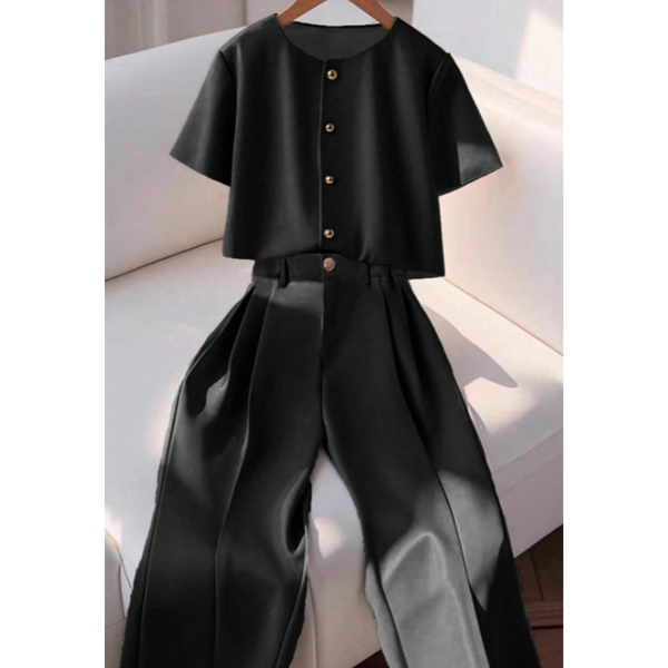 Satin Button Set - Conjunto Satinado Negro Rave